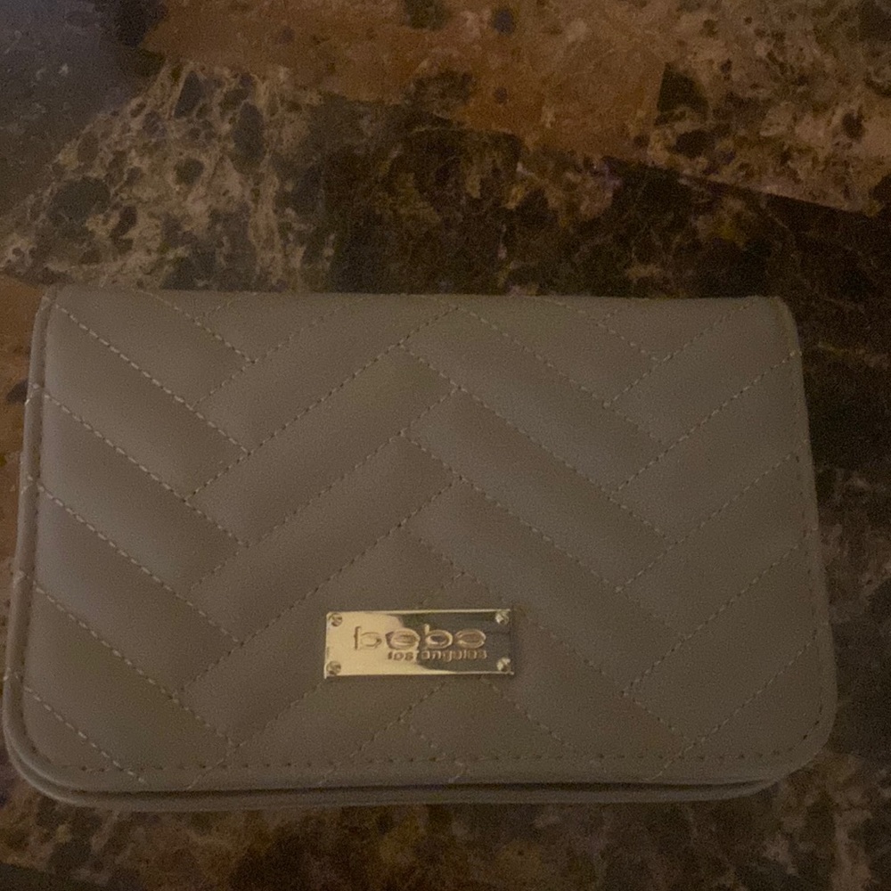 EUC Bebe Los Angeles small handbag with leather and chain strap crossbody bag